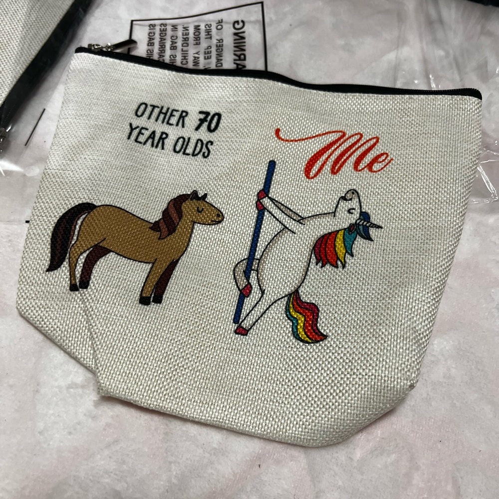 70 Years Old Cute Unicorn Clutch Small
